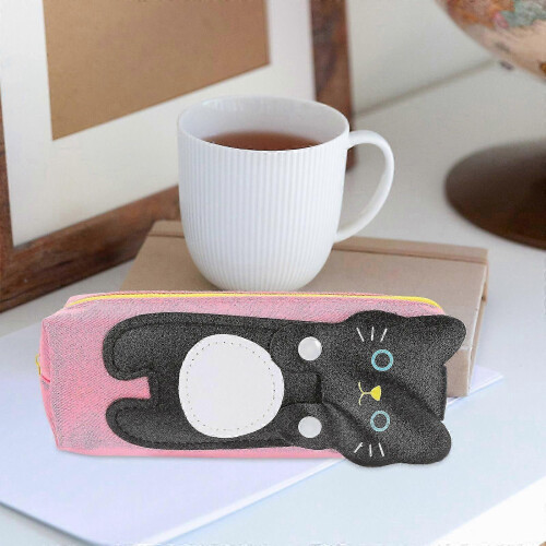 Cat Pencil Case Large Capacity for Storage Use 9Pcs Assorted Color Canvas 1