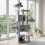 FEANDREA Cat Tower with 3 Spacious Caves, Multi-Level Activity Tree for Indoor Cats, 164 cm, Grey 5