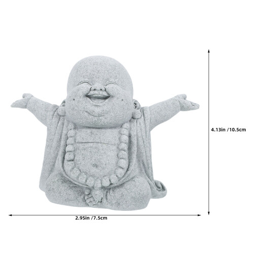 2Pcs Durable Sandstone Buddha Figurine for Aquarium and Tabletop Decor 1