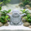 2Pcs Durable Sandstone Buddha Figurine for Aquarium and Tabletop Decor 3