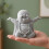 2Pcs Durable Sandstone Buddha Figurine for Aquarium and Tabletop Decor 9