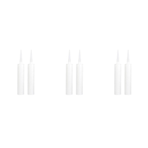 6Pcs Empty PVC Caulk Tubes for Repairs White Refillable Sealant 1