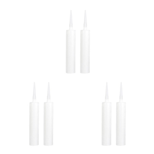 6Pcs Empty PVC Caulk Tubes for Repairs White Refillable Sealant 2