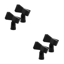 4St Verstelbare Microfoonclip Zwart Met Metalen Schroef Stevige Houder