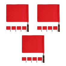 15Pcs Professional Referee Flags Red Fabric for Football Match Signal