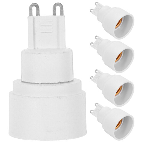 5Pcs Heat Resistant G9 to E14 Socket Base Converter White Lamp Adapter