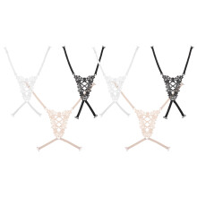 6Pcs Criss Cross Back Bra Straps Adjustable Elastic Decorative Lace