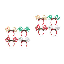 8Pcs Assorted Color New Year Headbands Glitter Plastic Party Hairbands