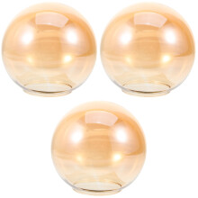3Pcs Light Yellow Globe Glass Shades for Pendant Lamps Replacement
