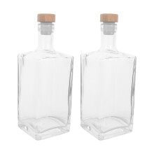 2Pcs Empty Glass Bottles with Sealing Lid for Whiskey and Brandy