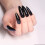 72Pcs Fancy Black False Nails Durable ABS Material Long Fake Nails 8