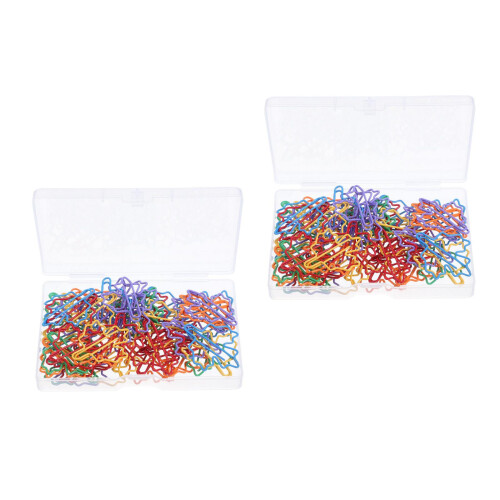 100Pcs Decorative Leaf Paper Clips Multi Color Metal Small Clips