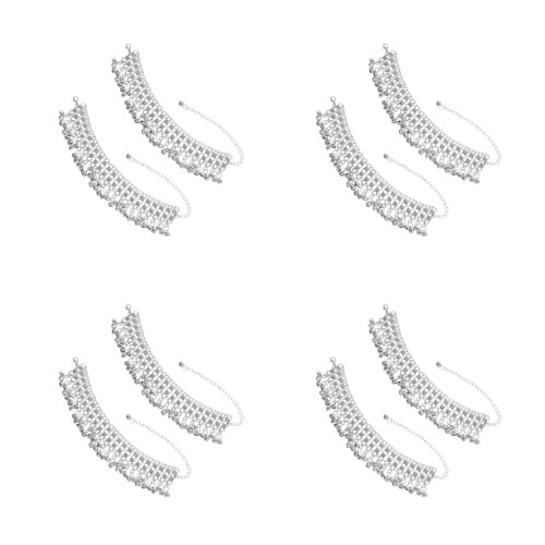 8Pièces Accessoire Métal Pompons Argent Pour Plage 2