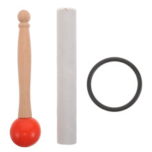 1Set Meditation Bowl Mallet Felt Wrapped Rubber Head Wood Handle