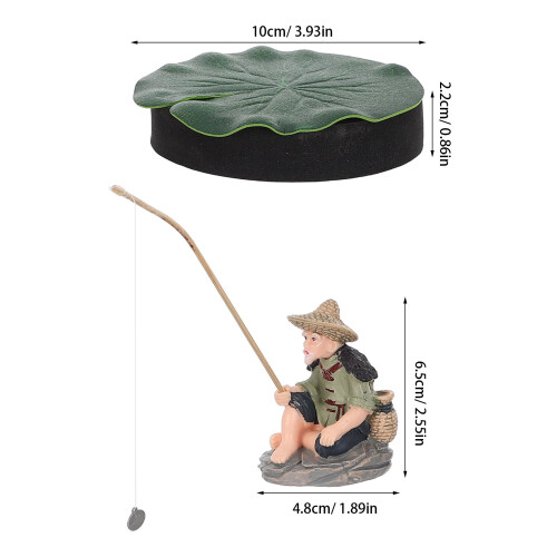 1Set Interactive Floating Fisherman Figurine Aquarium Accessories 1