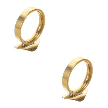 2Stk Ergonomischer Trompetenfinger-Ring Aus Robustem Goldenem Metall
