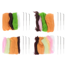 4Sets DIY Filzsets Nadel Filzen Grün Wollmaterial Für Pflanzendeko