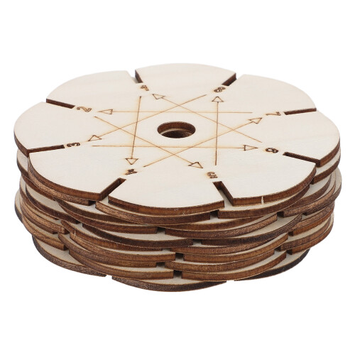 10Pcs Notched Wooden Bracelet Disk for DIY String and Beaded Braiding
