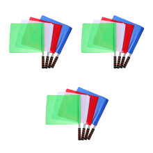 12Pcs Track Match Referee Flags with Bright Colors and Sponge Handle