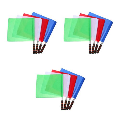 12Pièces Drapeaux Arbitre Multisports Mousse Assortis