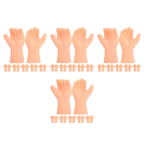 24Pairs Miniature Plastic Hands for Dolls Beige DIY Puppet Making Kit