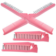 4Pcs Travel Foldable Hair Comb Plastic Lightweight Blue Portable Use
