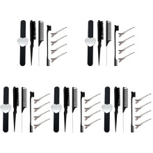 5Sets Rat Tail Comb Double Sided Hair Styling Detangling Black Set