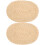 2Pcs Beige Oval Placemats Woven Straw Table Mats for Dining Room 1