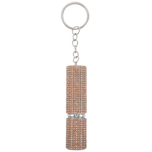 Portable Golden Perfume Atomizer Keychain Refillable Metal Bottle