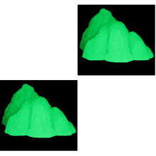 2Pcs Lightweight Light Green Plastic Rockery Desktop Aquarium Decor