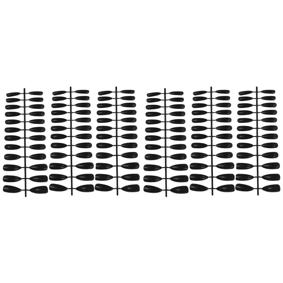 Aboofan Black 144Pcs Women Long False Nails Diy Nail Art Decoration