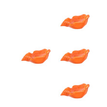 4Pcs Ceramic Leaf Soap Dish with Water Drainage for Shower