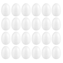 40Pcs White Egg Ornaments for Easter DIY and Family Crafts