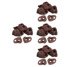 24Pcs Aquatic Plant Fix Rings Dark Brown Volcanic Rocks for Fish Tanks