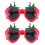 2Pcs Strawberry Shaped Party Sunglasses Red ABS Fruit Eyeglasses 1