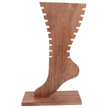 Walnut Wood Anklet Display Stand Foot Jewelry Holder Vintage Style