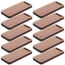 10Pcs Pet Wood Tags Light Brown Rectangle Rounded Corner Labels