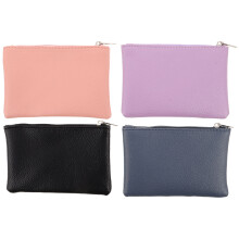 4Pcs Portable Small PU Coin Wallet Zippered Mini Purse for Women Men