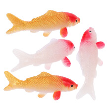 4Pcs Realistic Artificial Koi Fish PVC Garden Decor for Aquarium Scene