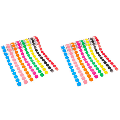 16Rolls Multi Color Dot Label Stickers for Jars Bottles Decoration
