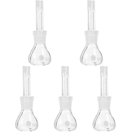 5Pcs Transparent Glass Density Bottles with Stopper for Lab Use