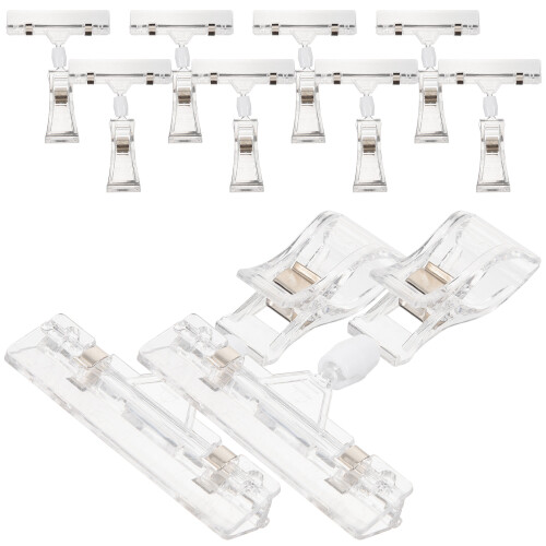 Label Holder Clip Transparent 10pcs 4.3x3.1in