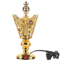 Golden Metal Plug in Oud Burner with Middle Eastern Style for Home