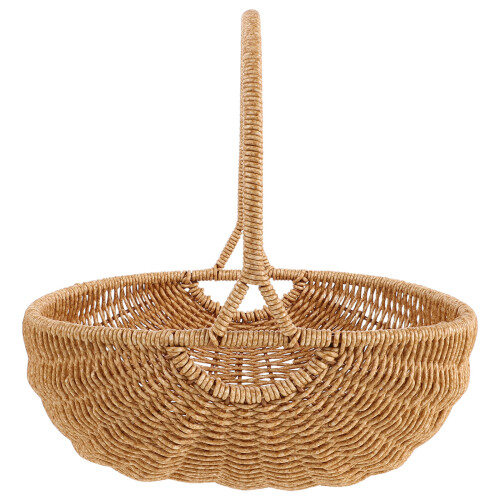 Coffee Plastic Pumpkin Storage Basket Handwoven for Outdoor Use