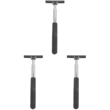 3St Compacte Zwarte Auto Spiegelwisser Met Telescopisch Handvat