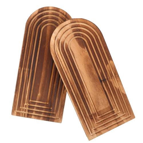 2Pcs Coffee Wood Wall Mounted Planters Bohemian Rustic Home Decor
