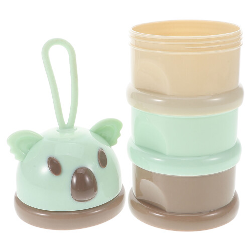 Boîte Poudre Lait Bébé Durable PP Avec Compartiments Vert