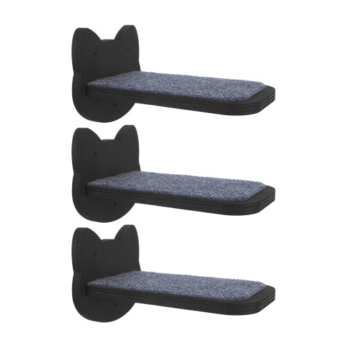 3St Multifunctionele Kattenwandplanken Met Trap En Krabmat