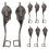 Zipper Pull Replacement Black Zinc Alloy 4 Pairs 1