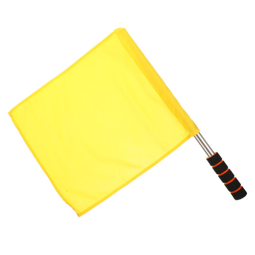 Practical Yellow Referee Commanding Flag With Easy Grip Handle